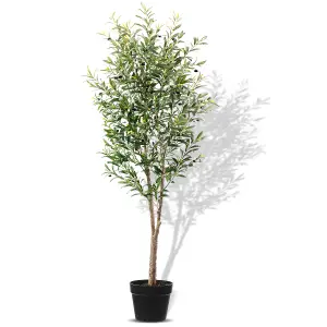 Artificial 210cm Olive Tree Fake Plant with 64 Olives, Pot for Indoor Décor 7ft