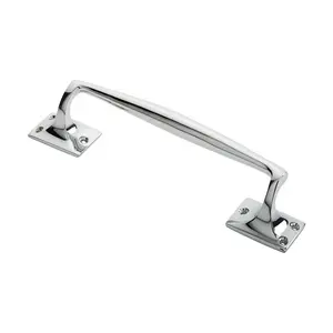 4x One Piece Door Pull Handle 250mm Length 54mm Projection Polished Chrome