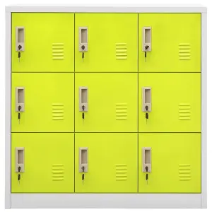 Berkfield Locker Cabinet Light Grey and Green 90x45x92.5 cm Steel