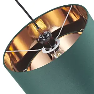 Modern 10 Forest Green Cotton Double Tier Ceiling Shade with Shiny Copper Inner