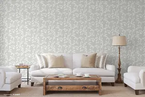 SK Filson Grey Acanthus Scroll Wallpaper