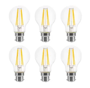 150w Equivalent LED Traditional Looking Filament Light Bulb A60 GLS B22 Bayonet 10.5w LED - Warm White - Pack of 6