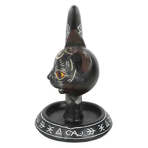 Something Different Black Cat & Moon Backflow Incense Burner Black/White/Red (One Size)