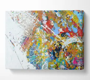 White Wash Of Paint And Colours Canvas Print Wall Art - Medium 20 x 32 Inches