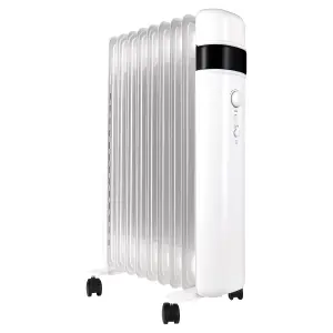 TCP Smart WiFi White Portable Free-Standing 9 Fin Oil Radiator 2000W with Temperature Control, Ideal for Home and Office Comfort