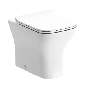 Square Back to Wall Toilet Pan and Soft Close Slim Seat