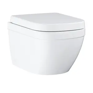 Grohe Euro Alpine White Wall hung Oval Toilet with Soft close seat & Concealed cistern