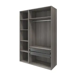 GoodHome Atomia Freestanding Matt grey oak effect Chipboard Wardrobe (H)2250mm (W)1000mm (D)580mm