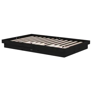 Berkfield Bed Frame Black Solid Wood 120x190 cm Small Double