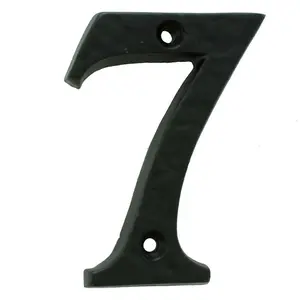 Black Antique Door Number 7 78mm Height 8mm Depth Iron Face Numeral Plaque