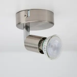 Rochdale Brushed Steel GU10 Spotlight