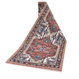 Washable Non-Slip Terracotta Beige Area Rug 80cm x 150cm