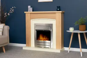 Adam Chilton Fireplace in Oak & Cream, 39 Inch