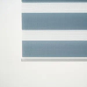 Elin Corded Light blue Striped Day & night Roller Blind (W)90cm (L)180cm