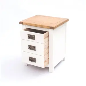 Lovere 3 Drawer Bedside Table Brass Drop Handle