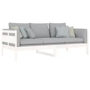 Berkfield Day Bed White Solid Wood Pine 90x200 cm