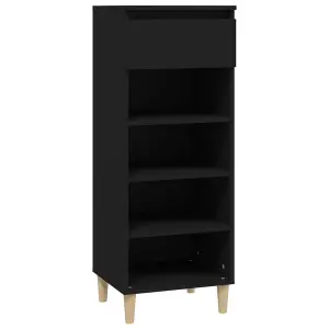 Berkfield Shoe Cabinet Black 40x36x105 cm Engineered Wood