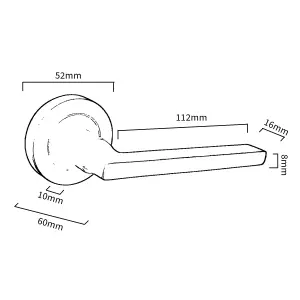 UNO Door Handle Modern Satin Nickel Lever on Rose Internal Latch Doors Handles