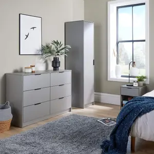 Home Source Phoenix 1 Door Wardrobe Grey