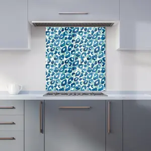 Watercolour Leopard Print Premium Glass Kitchen Splashback W700mm x H750mm