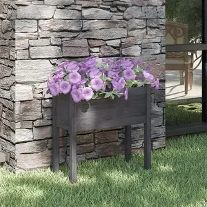 Berkfield Garden Planter Grey 70x31x70 cm Solid Pinewood