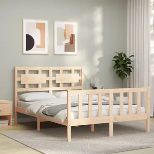 Berkfield Bed Frame with Headboard 140x200 cm Solid Wood