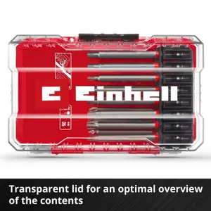 Einhell Universal Drill Driver Extra Long Bit Set 16 Pieces 90mm With M-CASE Box