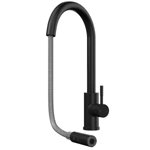 Liquida CT453MB Single Lever Pull Out Mono Mixer Black Kitchen Mixer Tap