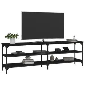 Berkfield TV Cabinet Black 160x30x50 cm Engineered Wood