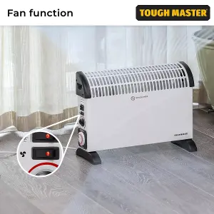 TOUGH MASTER TM-CH203 Electric Convector Heater 2000W Portable Thermostat Fan Timer