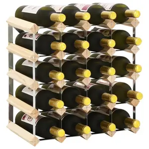 Cleo 20 Bottle Wall Mounted Wine Rack Natural