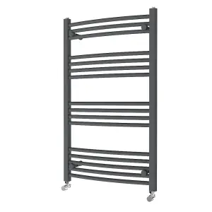 Right Radiators 1000x600 mm Bathroom Curved Heated Towel Rail Radiator Warmer Ladder Anthracite