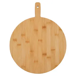 Interiors by Premier Bamboo Wood Chopping Board, Natural Wood Round Chopping Board For Kitchen Counter Top, Wood Chopping Board