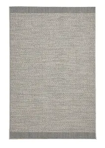 Seam Flat Weave Easy Clean Plain Rug - Beige/Black - 160x220