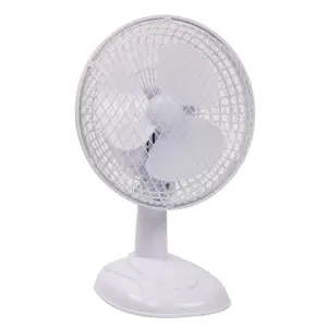 6 Inch White Desk Fan 15W Mini Table Fans with 3 Fan Blades