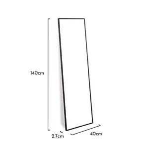 Full Length Leaning/Wall Mirror Black