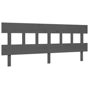 Berkfield Bed Frame with Headboard Grey 200x200 cm Solid Wood