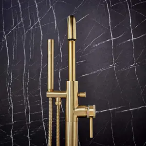 UK Home Living Avalon Core Freestanding Bath Shower Mixer Brushed Brass