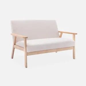 sweeek. 2-seater scandi-style loveseat sofa in boucle fabric Isak boucle Off-White Boucle 114x69.5x73 cm