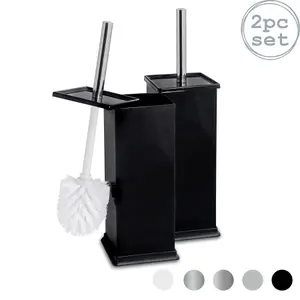 Harbour Housewares - Square Toilet Brushes - Black - Pack of 2