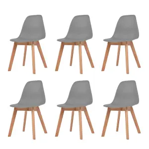 Berkfield Dining Chairs 6 pcs Grey Plastic