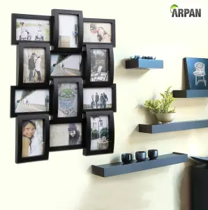 Arpan Multi Aperture Picture Frame Holds 12 X 6x4 " Black