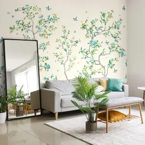 Origin Murals Oriental Flower Tree Natural Matt Smooth Paste the Wall Mural 350cm wide x 280cm high