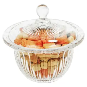 URBNLIVING 200ml Clear Glamour Glass Candy Bowl With Lid