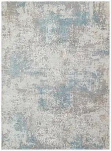 Modern Rug, Abstract Rug for Bedroom, & Living Room, Stain-Resistant Rug, 7mm Thick Teal Abstract Rug-80cm X 150cm