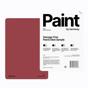 Hemway Chalk Paint Matt A5 Sample, Dark Cherry Red, Peel & Stick Swatch For Interior Walls Wood