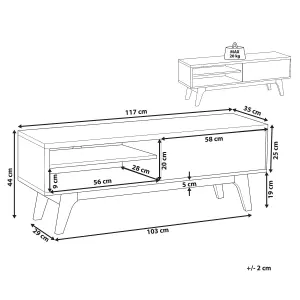 Beliani Scandinavian TV Stand Brown BUFFALO