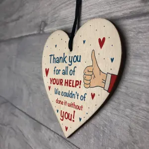 Thank You Gift For Teacher Nurse Carer Volunteer Wood Heart Gift For Colleague Keepsake