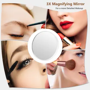 Wall-Mounted Large Vanity Mirror With Magnifying Mirror Adjustable LED Lights