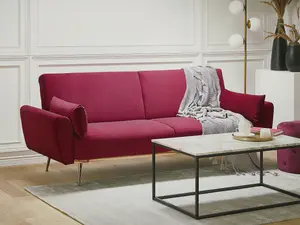 3 Seater Sofa EINA Burgundy Velvet